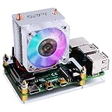 GeeekPi Raspberry Pi Cooling Fan, Raspberry Pi ICE Tower Cooler, RGB Cooling Fan with Raspberry Pi Heatsink for Raspberry Pi 4 Model B & Raspberry Pi 3B+ & Raspberry Pi 3 Model B (Clear)