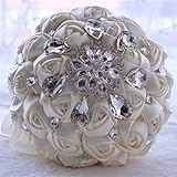 高級手作り　ウェディング ブーケ　花嫁ブーケ　バラの 造花のブーケ 結婚式造花