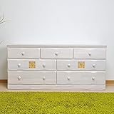 チェスト 幅160 3段 タンス ローチェスト 整理ダンス ヨーロピアン 完成品 AYU-3-353-KK (ホワイト)