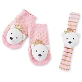 Mud Pie Bear Wrist Rattle Sock Set Pink [並行輸入品]