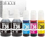 GI36 GI-36 顔料 5本セット Canon(キヤノン)用 GI-36BK ブラック GI-36C シアン GI-36M マゼンタ GI-36Y イエロー 全色顔料 キャノン用 互換インク 対応機種: GX7030 GX6030 GX5030 GX4030 GI36 (BK×2/C/M/Y) 計5本 A.I.S製