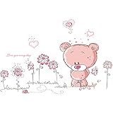 Winhappyhome Cute Bearキッズ寝室リビングルームの壁アートのステッカー子供部屋背景リムーバブル装飾デカール