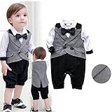 Cuteshower 子供服 紳士服 ベビー フォーマル セレモニーロンパース 結婚式 男の子 ブラック 90