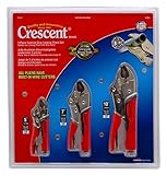 Crescent clp3setc 3 Piece 5インチ、7インチ、10インチCurved Jawクッショングリップロックプライヤーセットby Apexツールグループ