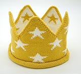 Alemon Little Starクラウンカチューシャ誕生日ニット帽子1st 2 ndのベビー男の子,イエロー