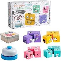Amazon | WoLraYuan エモーションキューブ 木製 顔が変わ パズル 知育