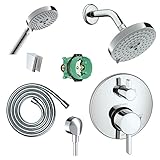 Hansgrohe KSH04231-27495-14PC Raindance S 150 Air 3-Jet Showerhead Kit with Handshower Thermostatic 