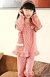 (チェリーレッド) CherryRed 子供 女の子 ファション パジャマ ルームウェア 部屋着 寝間着 上下2点セット 長袖 フリース 春秋向け リラックス 快適 気持ち良い チェック コットン 1