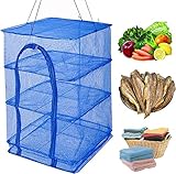 干物 ネット干し網 ３段 魚 野菜 食器 干網 万能 ハンギングドライネット (40*40*65 CM)