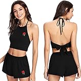 iusunレディースセクシーバックレス長袖ソリッドブラウストップス+ミニスカートツーピースOutfit