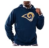 NFL Atlanta Falconsメンズ長袖Tek Patch Hoodedフリースプルオーバー、M、Athletic Navy