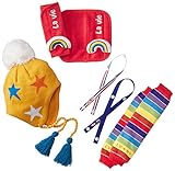 LaVie b151ギフトBOXベルトカバーレインボー&ニット帽イエロースターに可愛いレッグウォーマーレッグウォーマーレインボーとオモチャホルダートリコロール付きのラグジュアリーギフト