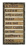 Benzara 56002 Inspirational Humor and Laughter Wall Decor In Antique Wood [並行輸入品]