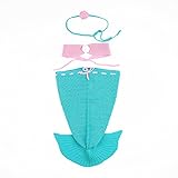 mimixiong(ミミクマ)マーメイド ニット コットン 寝袋 かわいい人魚 ベビー用着ぐるみ 0－1歳 (水色)
