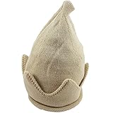 [モノジー] MONOZY キッズ ベビー とんがり帽子 子供 ニット帽 選べる10色 クラウン ニットキャップ 男女 兼用 秋 冬 帽子 (02) ベージュ)