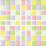 壁紙シール はがせる おしゃれ 【お得な壁紙シール15mセット】 クロス のり付き モザイクタイルシール [レインボー] モザイクタイル シート ウォールステッカー 壁紙 シール