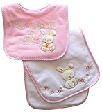 Neat Solutions Appliqued Thank Heaven for Girls Cotton Pique/ Knit Terry Bib and Burpcloth Set by Ne