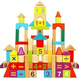 LUXFEEL 入学前 学習 積み木 ブロック 知育 玩具 男の子 女の子 贈り物 誕生日プレゼント 出産祝い 80ピース