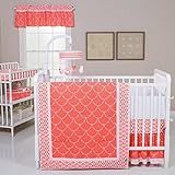Trend Lab Shell 3 Piece Crib Bedding Set, Coral/White by Trend Lab