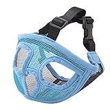 MUYYIKA 口輪 犬 犬用マズル 短頭犬 短い鼻の犬 ブルドッグ 調節可能 犬の口のカバー 無駄吠え 防止 咬みつき防止 家具破壊防止 快適 柔らかい 犬の口 保護 犬用訓練 しつけ用品(M, ブルー)