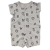 （アンパサンド) AMPERSAND モノトーンロゴ柄ロンパス出産祝い/男の子/半袖 70 グレー