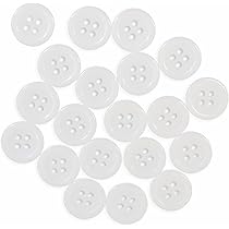 Amazon | 白ボタン【ホワイト ツヤあり】四つ穴ボタン 20個入り【12.5
