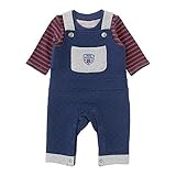 (チャックル) chuckle *ボンシュシュ*ボーダーTシャツ&サロペットセット【16AW】 ブルー 70cm P3116-70-31