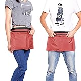 男女兼用 シンプルショートエプロン カフェエプロン 前掛け 大容量ポケット 全5色 美容室/園芸/ショップ/調理/飲食店/DIY
