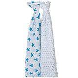 エイデンアンドアネイ ADEN+ANAIS おくるみ 2枚セット モスリンコットン クラシック スワドル フルーロブルー(4030) SWADDLING WRAPS Fluro-blue ベビー ブラ