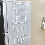 WENZHE キッチン収納りキッチンラック収納棚 壁掛け式キッチンラックワゴン サイドウォール ラック 冷蔵庫 多機能、 レベル6
