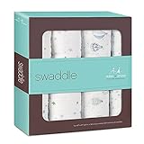 おくるみ 出産祝い エイデンアンドアネイ 4枚セット Swaddle[4パック] ブルー気球ドット ブランケット ギフト ベビー 子供 男の子 女の子 [並行輸入品]