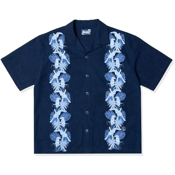 Amazon | [karaku] 裏和柄・沖浪裏 藍染コーデュロイフレンチ