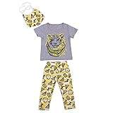 Domybest 子供服 ベビー服　キッズ Tシャツ 上下セット　男の子 半袖Tシャツ+ロングパンツ+ビブ 3点セット　プリント　春　夏　秋　ルームウェア　セットアップ 　パジャマ お出かけ　普段着 