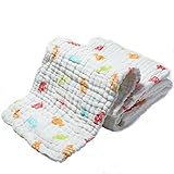 Lucear Muslin Baby Bath Towels Candy Print (orange) by Lucear