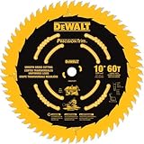 DEWALT DW3215PT 10-Inch 60 Tooth ATB Crosscutting Saw Blade with 5/8-Inch Arbor and Tough Coat Finis