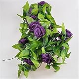 Excellent.advanced? 人工シルク ローズ花ツタつる葉ガーランド結婚式パーティー家の装飾