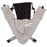 Minizone 新生児 ベビースリング 抱っこひも X型 おんぶ紐 ベビーキャリア サイズ 調節可能 収納ポーチ 日本語説明書付き (三代目カーキ)