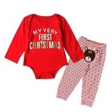 (プタス)Putars ベビー服 子供服 ロンパース 女の子 男の子 上下セット 長袖 VERY FIRST CHRISTMAS クリスマス 可愛い 秋 冬 新生児 歩行服 出産お祝い 記念日 プレゼ