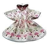 かわいい赤ちゃんフード付きバスタオルキッズクロークバスタオルバスローブキノコピンク