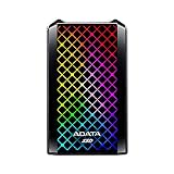 ADATA RGB SE900 512GB USB3.2 Gen2x2 Type-C 超高速転送 最大2000/MB/秒 ゲーミングおよびパーソナル外付けSSD (ASE900G-512GU32G2-CBK)