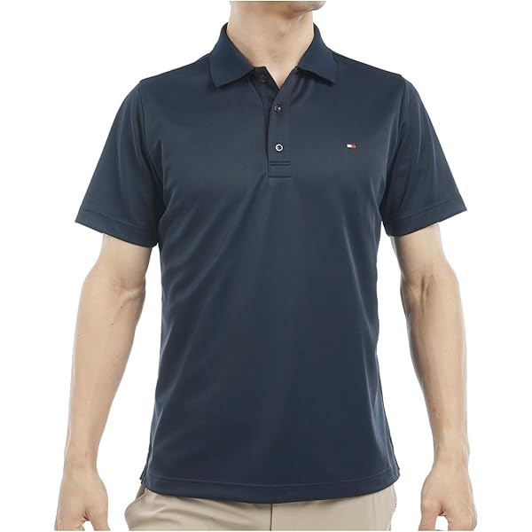 トミーヒルフィガーゴルフ ポロシャツ 襟付き 総柄 ゴルフウェア ネイビー TOMMY HILFIGER GOLF トミー ヒルフィガーゴルフ 半袖ポロシャツ
