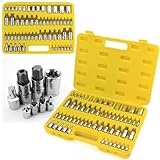 XtremepowerUS 60 PC Star Socket Set Tamper Bit Plus Proof S2 Chrome Tools W/Case [並行輸入品]
