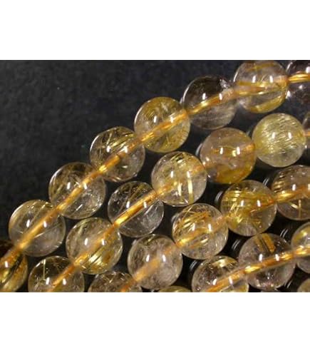 Amazon.co.jp: 【Gion】最強金運石 ルチルクォーツ 連材 約38㎝/1連 金