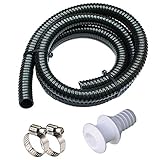 ビルジポンプ取り付けキット ビルジポンプホース 直径1-1/8インチ 配管キット | 6フィート プレミアム品質 キンクフリーフレキシブルPVCホース | クランプ2個とスルハル継手付き