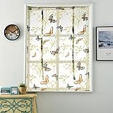 smartcocoバタフライプリントローマWindowsカーテンチュールドアカーテンキッチンリビングルームホーム装飾、24 " x 47 " W*L: 32 x 47 inch / 80 x 120 