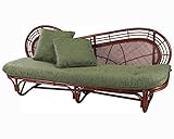 今枝ラタン ソファ グリーン 幅185×奥行70×高さ76cm カウチソファ A-125LD-グローバル