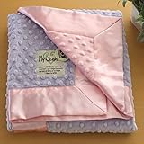 マイブランキードットベロアストローラーブランケット ラベンダー/ピンク(ふちどりフラット)　My Blankee Dot Velour Stroller Blanket【並行輸入品】