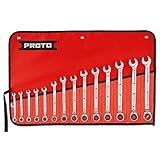 Stanley Proto JSCVM-14SA 14-piece Full Polish Metric Combination Reversible Ratcheting Wrench Set - 