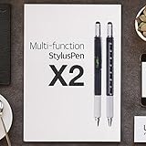 Kikkerland 4-in-1ペンツール（ペン、プラスドライバー、マイナスドライバー、定規） ブラック