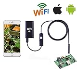 Protmex WiFi内視鏡（ 8mm 1m HD 720P ）ワイヤレス内視鏡　ボアスコープ防水検査カメラ　6本LED調節可能ライト　iOS iPhone Android スマートフォン コンピュ